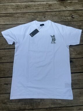 AMIRI White Short-Sleeve Tee with Green Chest Logo